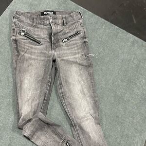 Express distressed skinny jeans